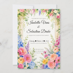 Whimsical Garden Arch Florals Wedding  Invitation