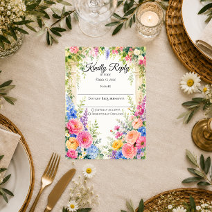 Whimsical Garden Arch Florals Wedding RSVP Card