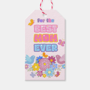 Whimsical Garden Birds & Butterflies Best Mum Ever Gift Tags