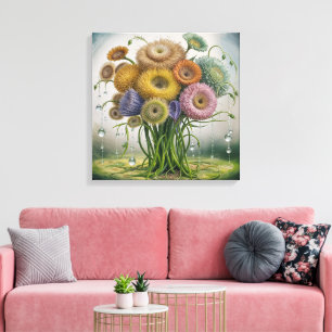 Whimsical Garden Blooms Canvas Print