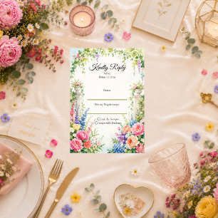 Whimsical Garden Estate Romance Wedding RSVP Card