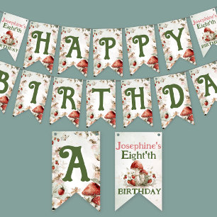 Whimsical garden fairies girl birthday bunting 