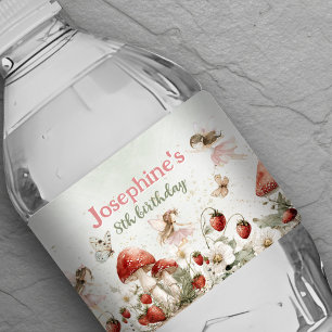 whimsical garden fairies girl birthday water bottle label
