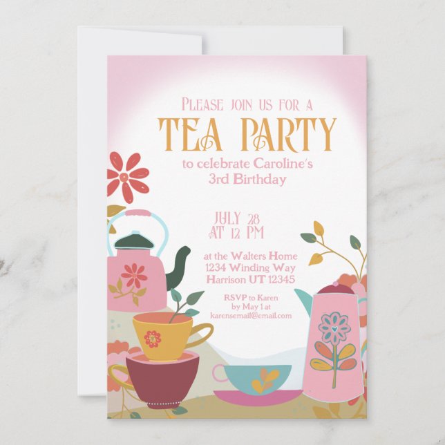 Whimsical Garden Fairytale Tea Party  Invitation (Front)