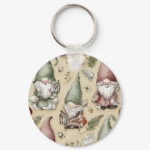Whimsical Garden Gnome Keychain