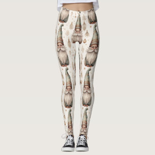 Whimsical Garden Gnomes & Botanical (1) Leggings