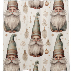 Whimsical Garden Gnomes & Botanical (1) Shower Curtain