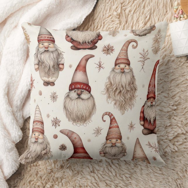 Whimsical Garden Gnomes & Botanical (2) Cushion (Blanket)