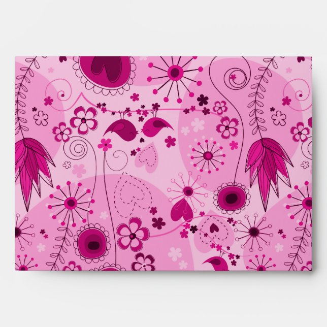 Whimsical Garden in Pink Envelope (Front)