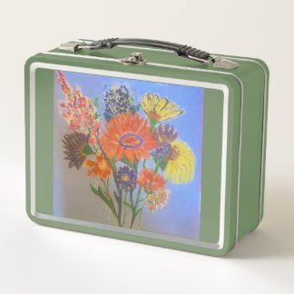 Whimsical Garden Metal Lunch Box
