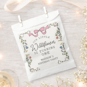 Whimsical Garden Party Doodle Floral Birthday Favour Bags