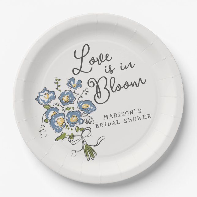 Whimsical Garden Party Floral Bridal Shower Paper Plate (Front)