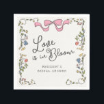 Whimsical Garden Party Floral Doodle Bridal Shower Napkin<br><div class="desc">She’s tying the knot! Celebrate your bride-to-be with this fanciful bouquet of hand-drawn florals. This whimsical floral theme is inspired by the charm of a French garden featuring fanciful wildflower doodles tied with a fresh pink bow. ★ Let me help you plan your next party! ★ If you need coordinating...</div>