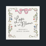 Whimsical Garden Party Floral Doodle Bridal Shower Napkin<br><div class="desc">She’s tying the knot! Celebrate your bride-to-be with this fanciful bouquet of hand-drawn florals. This whimsical floral theme is inspired by the charm of a French garden featuring fanciful wildflower doodles tied with a fresh pink bow. ★ Let me help you plan your next party! ★ If you need coordinating...</div>