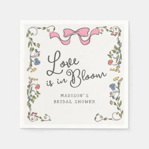 Whimsical Garden Party Floral Doodle Bridal Shower Napkin