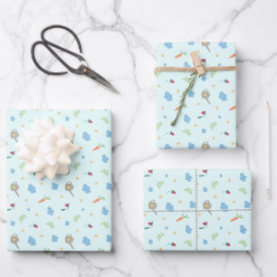 Whimsical Garden Pattern Wrapping Paper Sheet