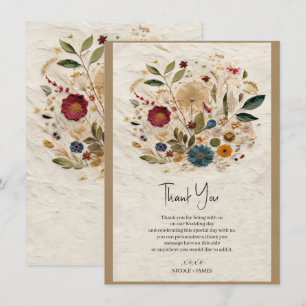 Whimsical Garden Pressed Flowers Bohemian Wedding Invitation