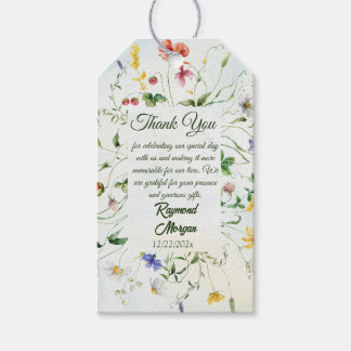 Whimsical Garden Rustic WildFlower Summer Wedding Gift Tags