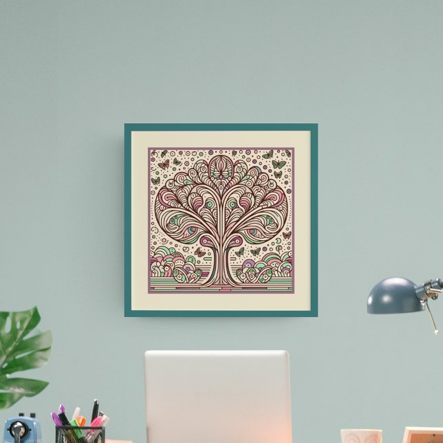 Whimsical Garden Tree: Art Nouveau Symphony Poster (Creator Uploaded)