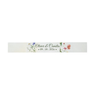 Whimsical Garden Wild Flower Summer Wedding Invitation Belly Band