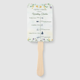 Whimsical Garden Wild Flowers  Program Timeline  Hand Fan