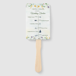 Whimsical Garden Wild Flowers Program Timeline Hand Fan