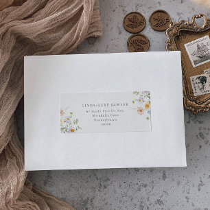 Whimsical Garden Wildflower Return Address Label
