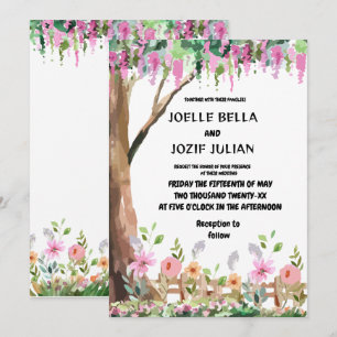 Whimsical Garden Wildflower Wedding Invitation