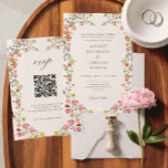 Whimsical Garden Wildflower Wedding QR Code Invitation<br><div class="desc">Whimsical Garden Wildflower Wedding QR Code Invitations</div>