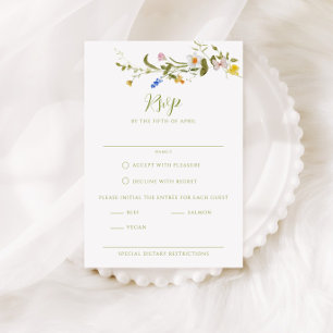 Whimsical Garden Wildflower Wedding RSVP Card