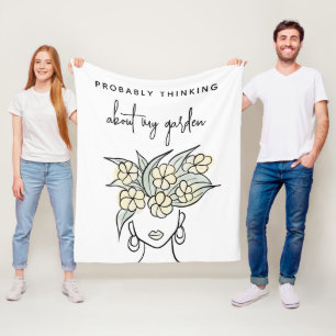 Whimsical Gardener Boho Yellow Floral Personalised Fleece Blanket