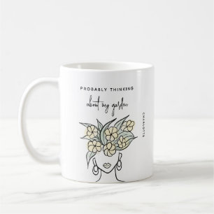 Whimsical Gardener Yellow Floral Personalised  Coffee Mug