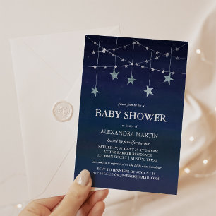Whimsical Garlands of Stars in the Sky Baby Shower Invitation