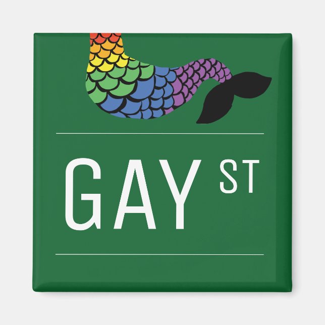 Whimsical Gay Street Sign Pride Queer LGBTIQ Party Magnet (Front)