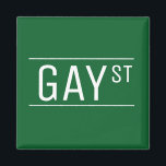 Whimsical Gay Street Sign Pride Queer LGBTIQ Party Magnet<br><div class="desc">Love is love. Cool gay street sign for your pride party! Celebrate love with this trendy pride design. Pride rainbow LGBT lesbian queer gay party LGBTQ gift and party decor party button pin.</div>