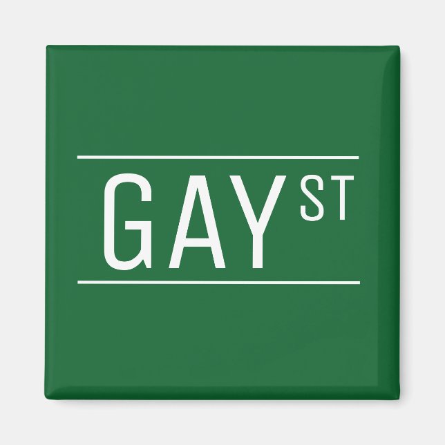 Whimsical Gay Street Sign Pride Queer LGBTIQ Party Magnet (Front)