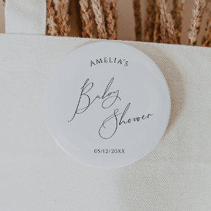 Whimsical Gender Neutral Baby Shower 6 Cm Round Badge