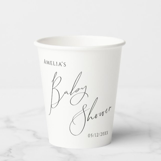 Whimsical Gender Neutral Baby Shower Paper Cups (Front)