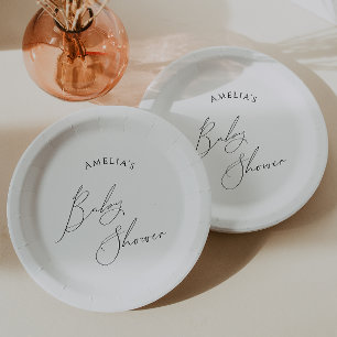 Whimsical Gender Neutral Baby Shower Paper Plate