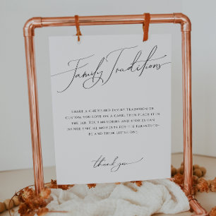 Whimsical Gender Neutral Family Traditions Sign