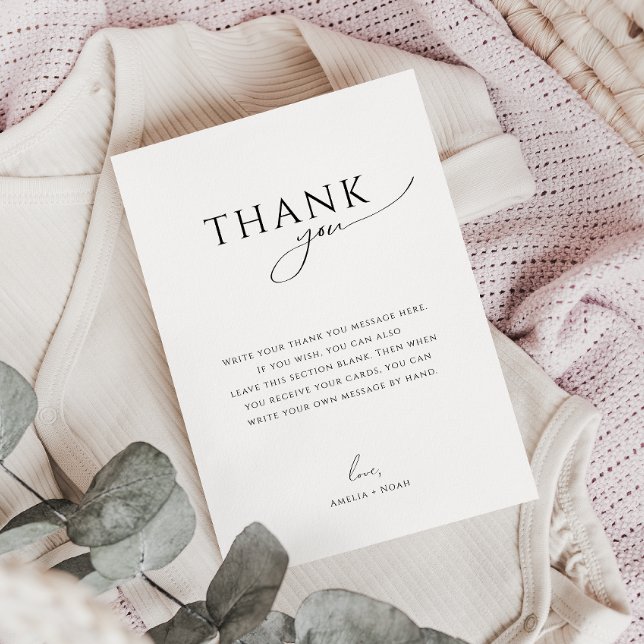 Whimsical Gender Neutral Flat Vertical Baby Shower Thank You Card (Creator Uploaded)