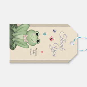 Whimsical Gender Neutral Frog Baby Shower Favour Gift Tags