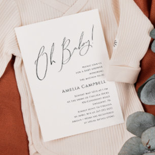 Whimsical Gender Neutral Oh Baby! Baby Shower  Invitation