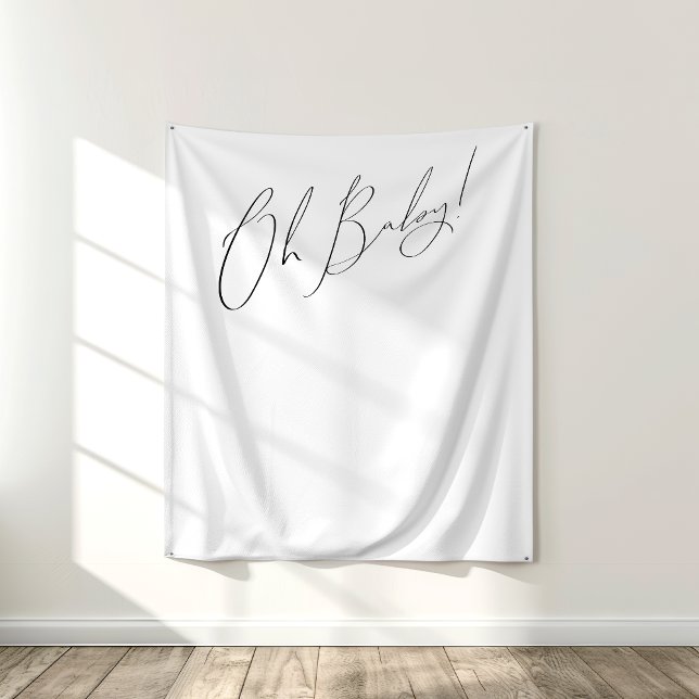 Whimsical Gender Neutral Oh Baby Backdrop Tapestry (Creator Uploaded)