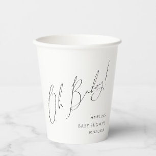 Whimsical Gender Neutral Oh Baby Shower Paper Cups