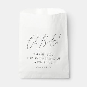 Whimsical Gender Neutral Oh Baby Shower Thank You Favour Bags