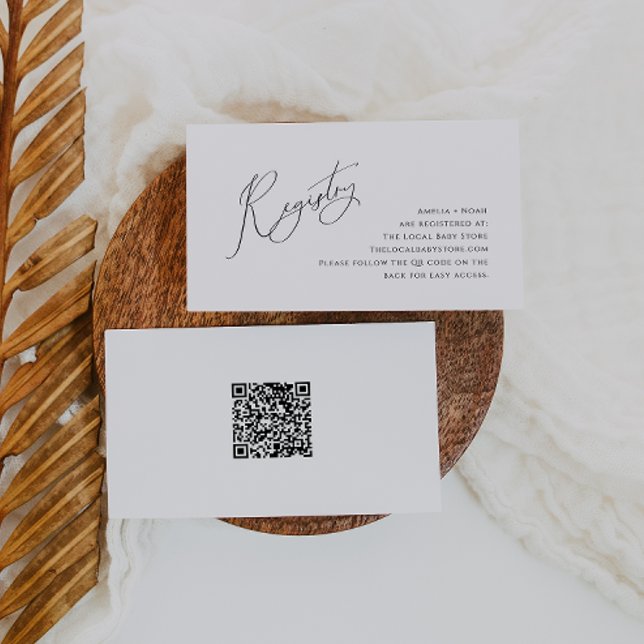 Whimsical Gender Neutral QR Code Baby Registry Enclosure Card (Creator Uploaded)