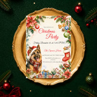 Whimsical German Shepherd Christmas Party