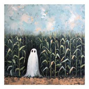 Whimsical Ghost Corn Field Painting Photo Print