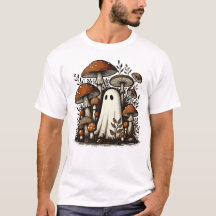 Whimsical Ghost in Mushroom Forest Graphic
